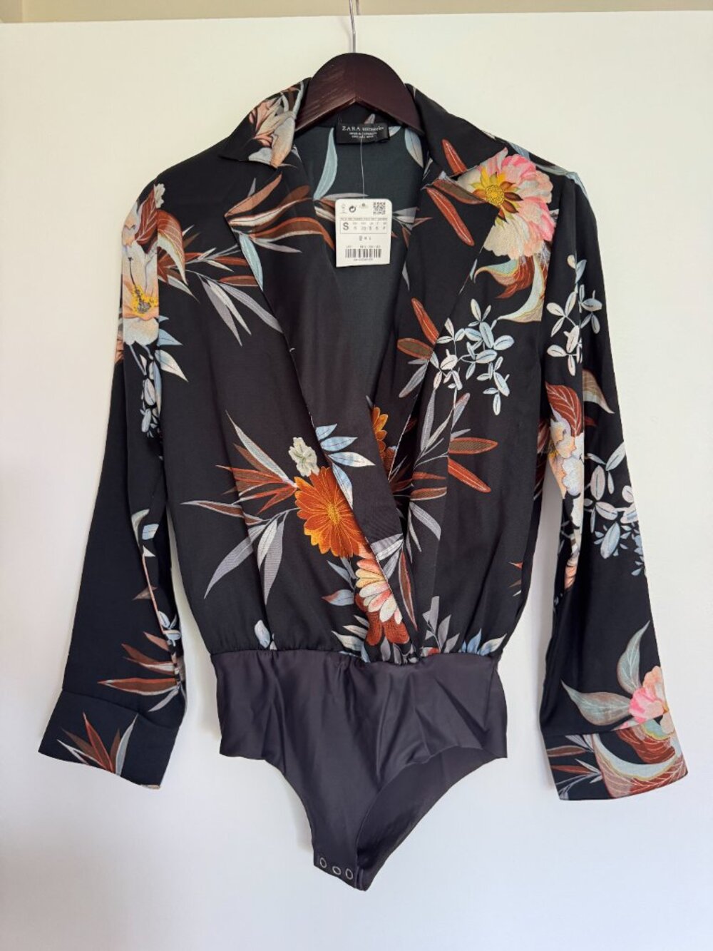 BRAND NEW FLORAL ZARA BODY SUIT BLOUSE SHIRT